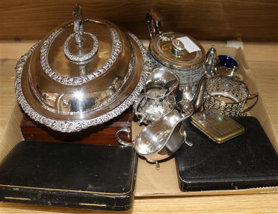 A quantity of mixed silver plated wares